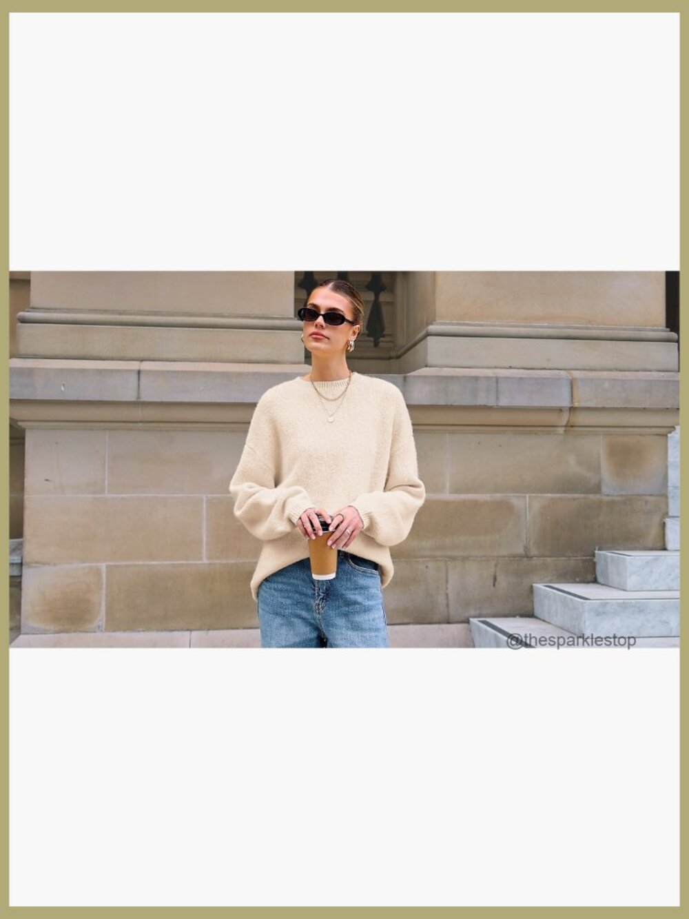 Oversized Chunky Knit Pullover Sweater Long Sleeve Crewneck - Picture 7 of 7